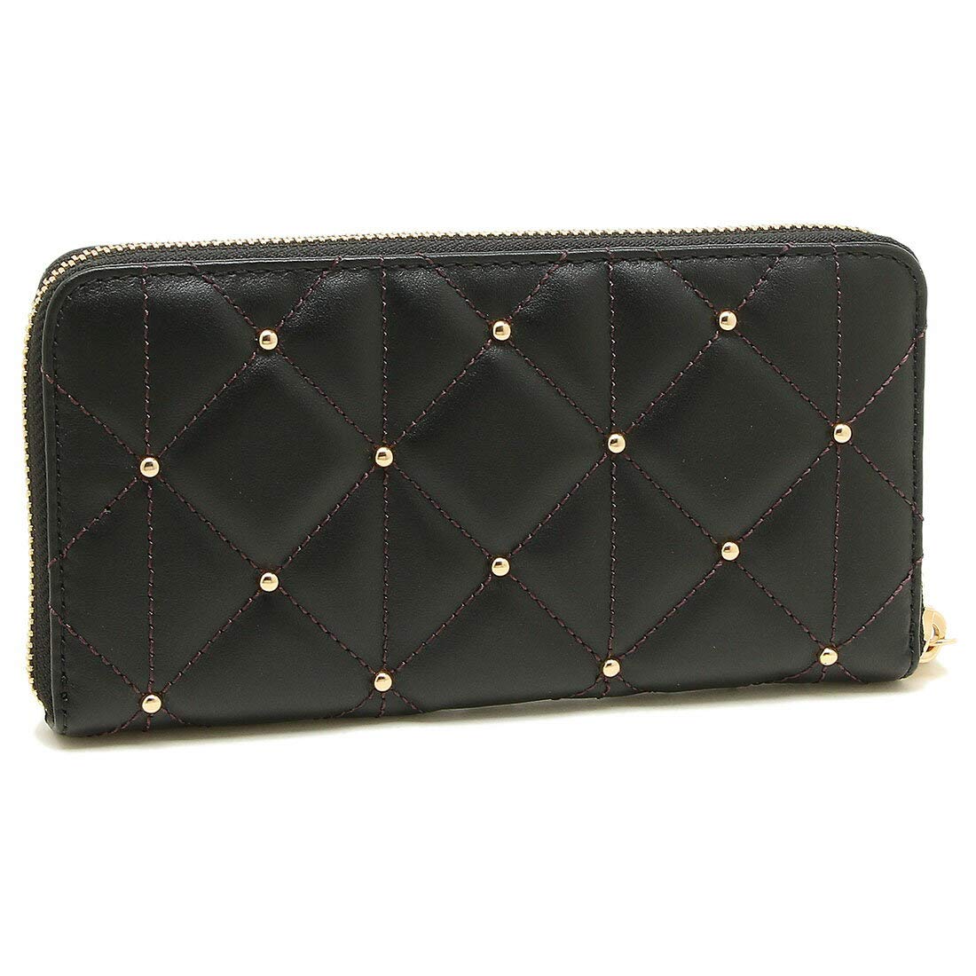 Coach Wallet In Gift Box Accordion Zip Wallet With Quilting Black # F15763