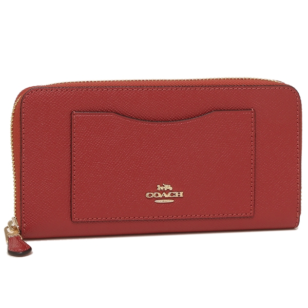 Coach Wallet In Gift Box Accordion Zip Wallet Zip Around Long Wallet Washed Red # F54007