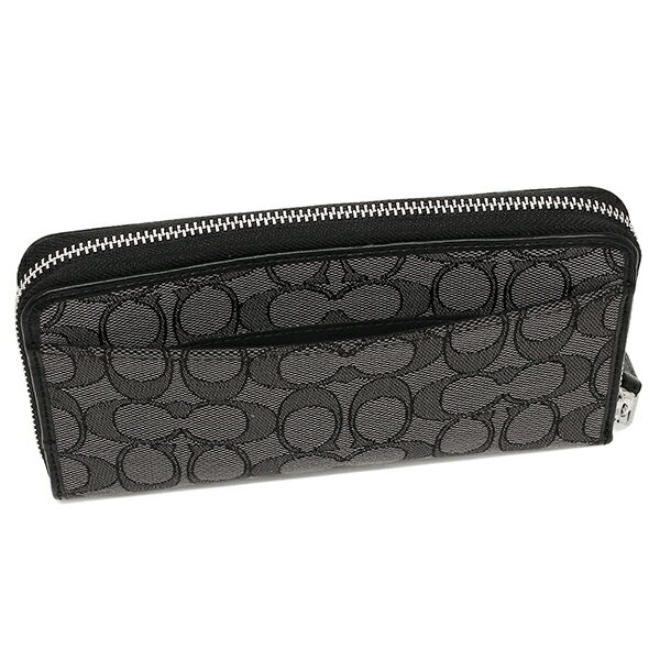 Coach Wallet In Gift Box Long Wallet Accordion Zip Wallet Black Smoke # F54633