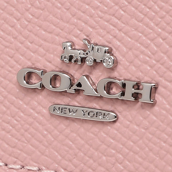 Coach Wallet In Gift Box Long Wallet Accordion Zip Wallet Carnation Pink # F54007