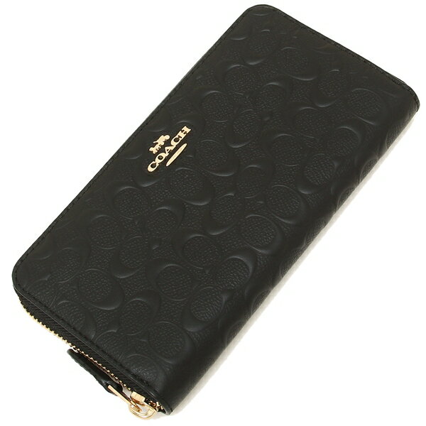 Coach Wallet In Gift Box Long Wallet Accordion Zip Wallet In Signature Leather Black # F67566