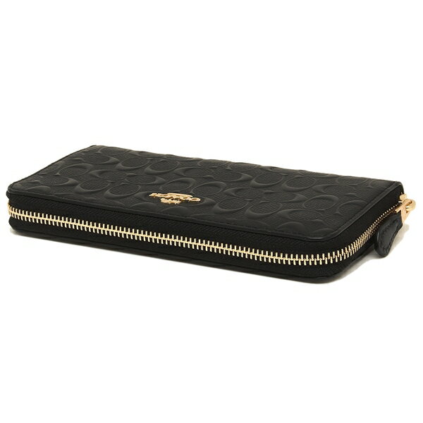 Coach Wallet In Gift Box Long Wallet Accordion Zip Wallet In Signature Leather Black # F67566