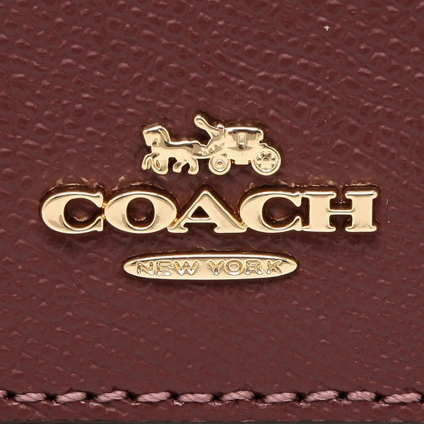 Coach Long Wallet Accordion Zip Wallet Wine Dark Red Purple # F54007