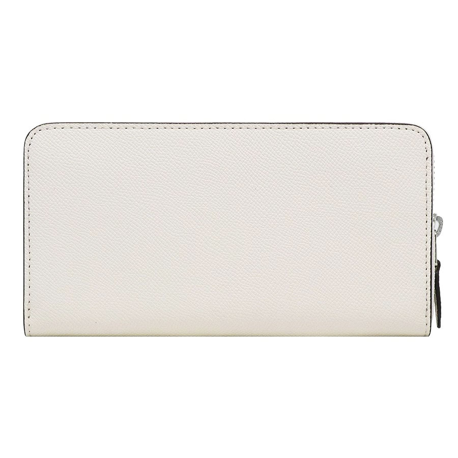Coach Wallet In Gift Box Long Wallet Accordion Zip Wallet With Heart Bandana Rivets Chalk Off White # F67495