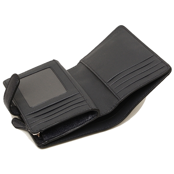Coach Medium Wallet Medium Corner Zip Wallet In Crossgrain Leather Midnight Dark Blue # F11484