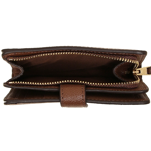 Coach Wallet In Gift Box Medium Corner Zip Wallet In Crossgrain Leather Saddle Brown 2 # F11484