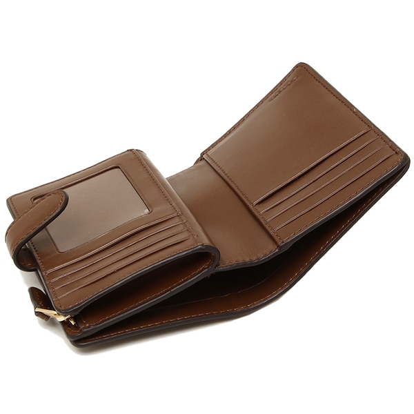 Coach Medium Corner Zip Wallet In Signature Canvas Medium Wallet Khaki / Saddle Brown # F23553