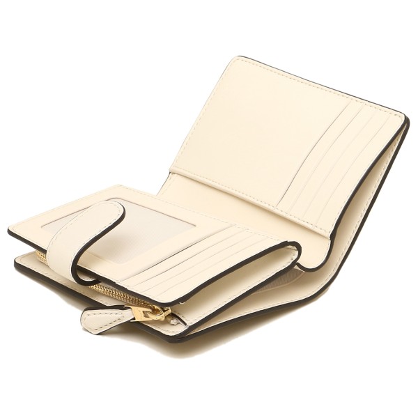 Coach Wallet In Gift Box Medium Corner Zip Wallet In Signature Canvas Medium Wallet Light Khaki / Chalk White # F23553