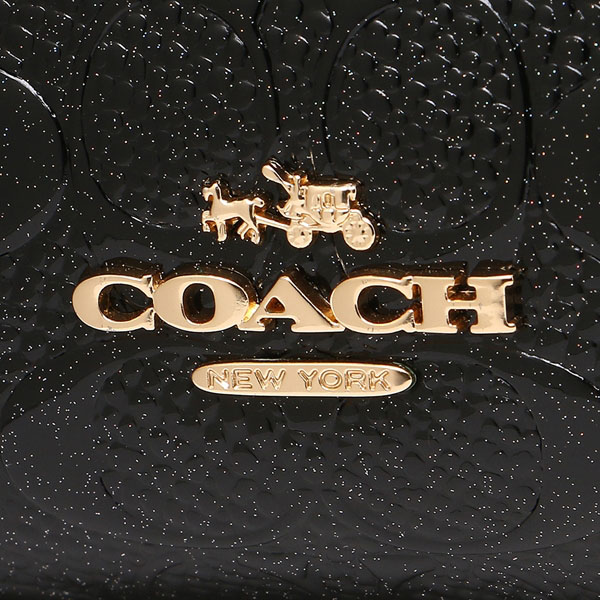 Coach Wallet In Gift Box Medium Corner Zip Wallet Medium Wallet Black / Gold # F25937