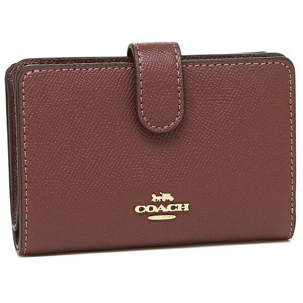 Coach Wallet In Gift Box Medium Corner Zip Wallet Wine Dark Red Purple # F11484