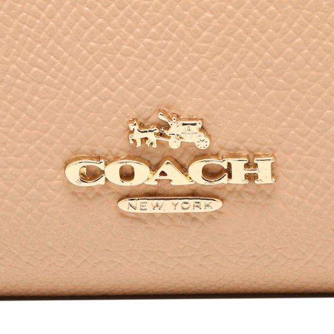 Coach Wallet In Gift Box Medium Wallet Medium Corner Zip Wallet In Crossgrain Leather Beige Nude Pink # F54010