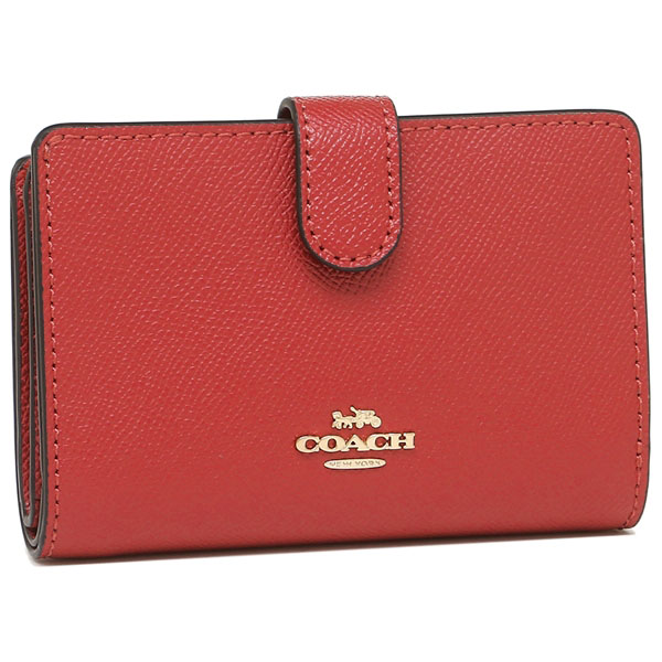 Coach Wallet In Gift Box Medium Wallet Medium Corner Zip Wallet In Crossgrain Leather Bright Red # F11484