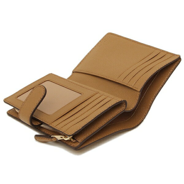Coach Wallet In Gift Box Medium Wallet Medium Corner Zip Wallet In Crossgrain Leather Light Saddle Brown # F11484