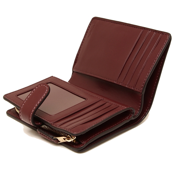 Coach Wallet In Gift Box Medium Wallet Medium Corner Zip Wallet In Signature Canvas Brown / Wine # F23553