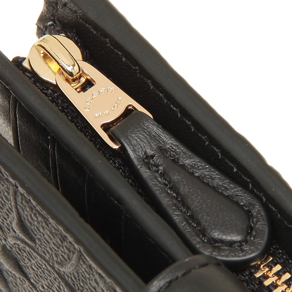 Coach Wallet In Gift Box Medium Wallet Medium Corner Zip Wallet In Signature Leather Black # F67565