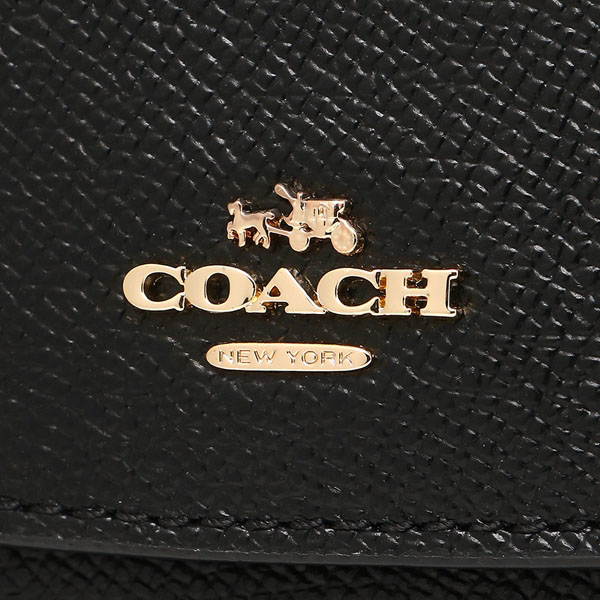 Coach Small Wallet In Crossgrain Leather Black # F87588