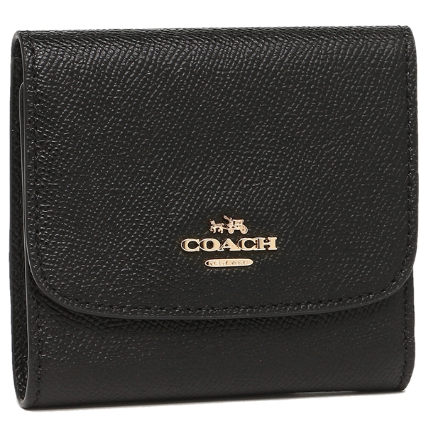 Coach Small Wallet In Crossgrain Leather Black # F87588
