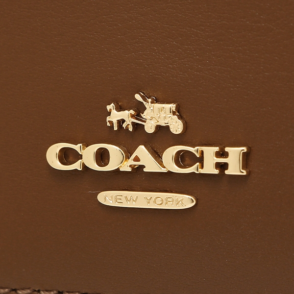 Coach Wallet In Gift Box Small Wallet In Signature Coated Canvas Khaki / Saddle Brown # F87589