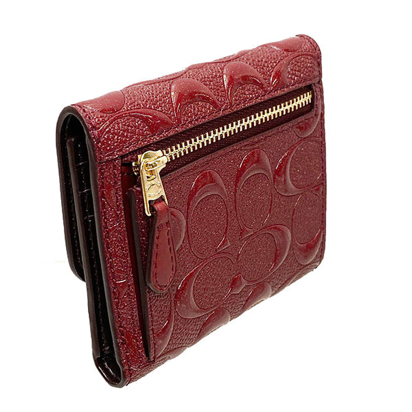 Coach Wallet In Gift Box Small Wallet In Signature Leather Cherry Red # F88907