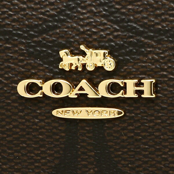 Coach Wallet In Gift Box Small Wallet Small Zip Around Wallet In Signature Canvas Brown / Black # F30308
