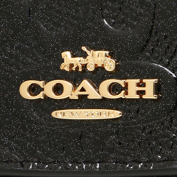 Coach Wallet In Gift Box Soft Wallet In Signature Debossed Leather Black / Gold # F26814