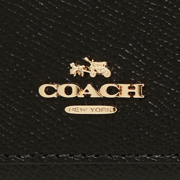 Coach Wallet In Gift Box Crossgrain Leather Accordion Zip Wallet Black # F54007