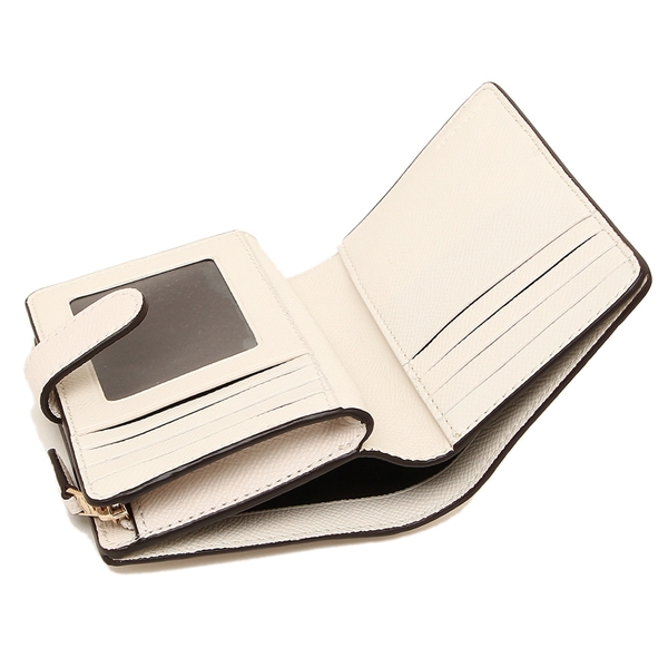Coach Wallet In Gift Box Medium Corner Zip Wallet In Crossgrain Leather Medium Wallet Chalk White # F11484