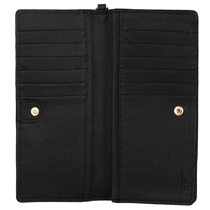 Coach Wallet Wristlet In Gift Box Slim Wallet Black # F53767