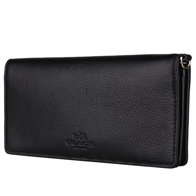 Coach Wallet Wristlet In Gift Box Slim Wallet Black # F53767