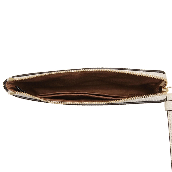 Coach Wristlet In Gift Box Small Wristlet Corner Zip Wristlet In Crossgrain Leather Chalk Off White # 58032