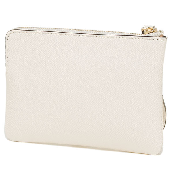 Coach Wristlet In Gift Box Small Wristlet Corner Zip Wristlet In Crossgrain Leather Chalk Off White # 58032