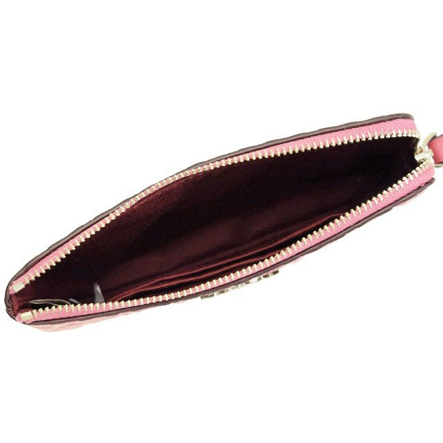 Coach Wristlet In Gift Box Small Wristlet Corner Zip Wristlet In Signature Leather Strawberry Pink # F67555