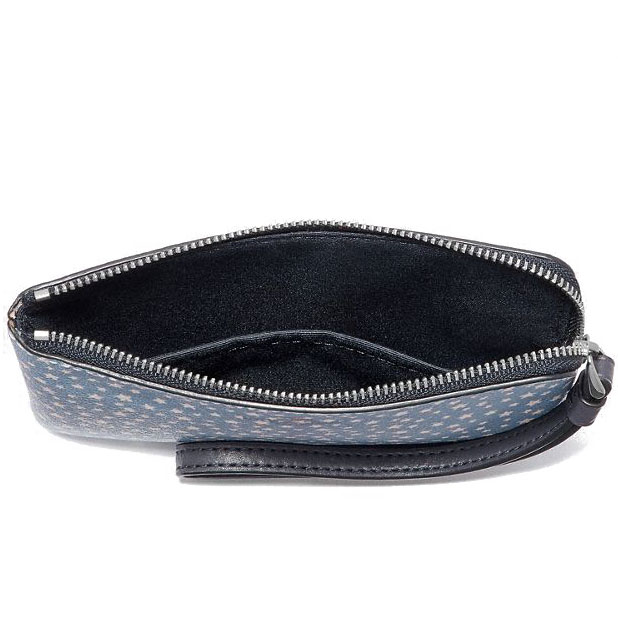 Coach Wristlet In Gift Box Small Wristlet Corner Zip Wristlet With Ditsy Star Print Blue / Silver # F67613