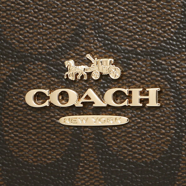 Coach Zip Shoulder Bag In Signature Canvas Brown / Black / Gold # F29209