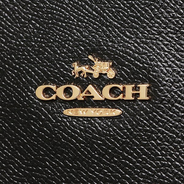 Coach Zip Top Tote In Crossgrain Leather Shoulder Bag Gold / Black # F57789