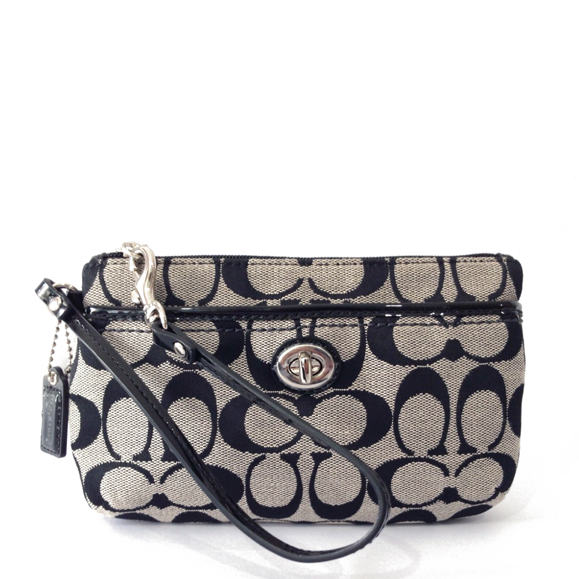 silver coach wristlet