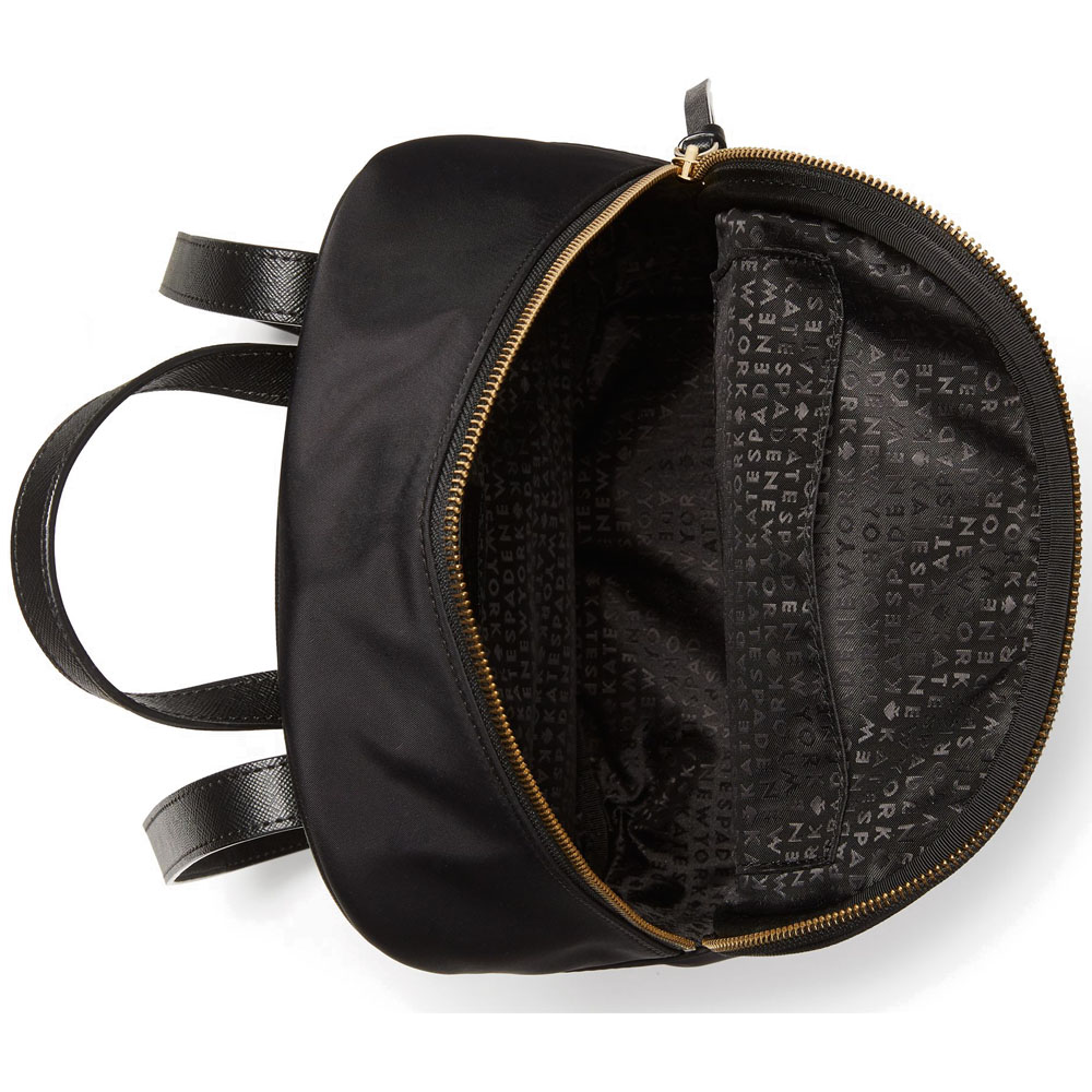 Kate Spade Backpack In Gift Box Wilson Road Small Bradley Nylon Backpack Black # WKRU4717
