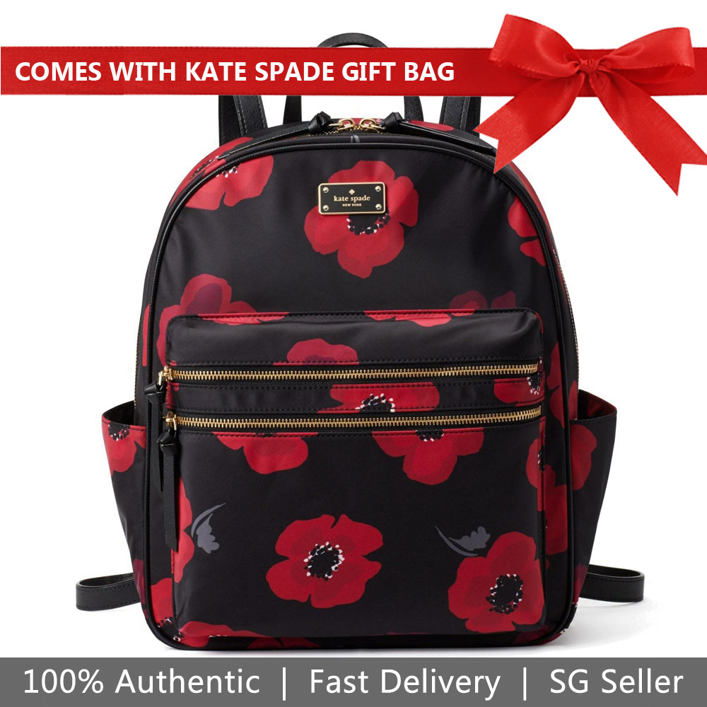 Kate Spade Backpack Wilson Road Poppy Bradley Backpack Black # WKRU5411