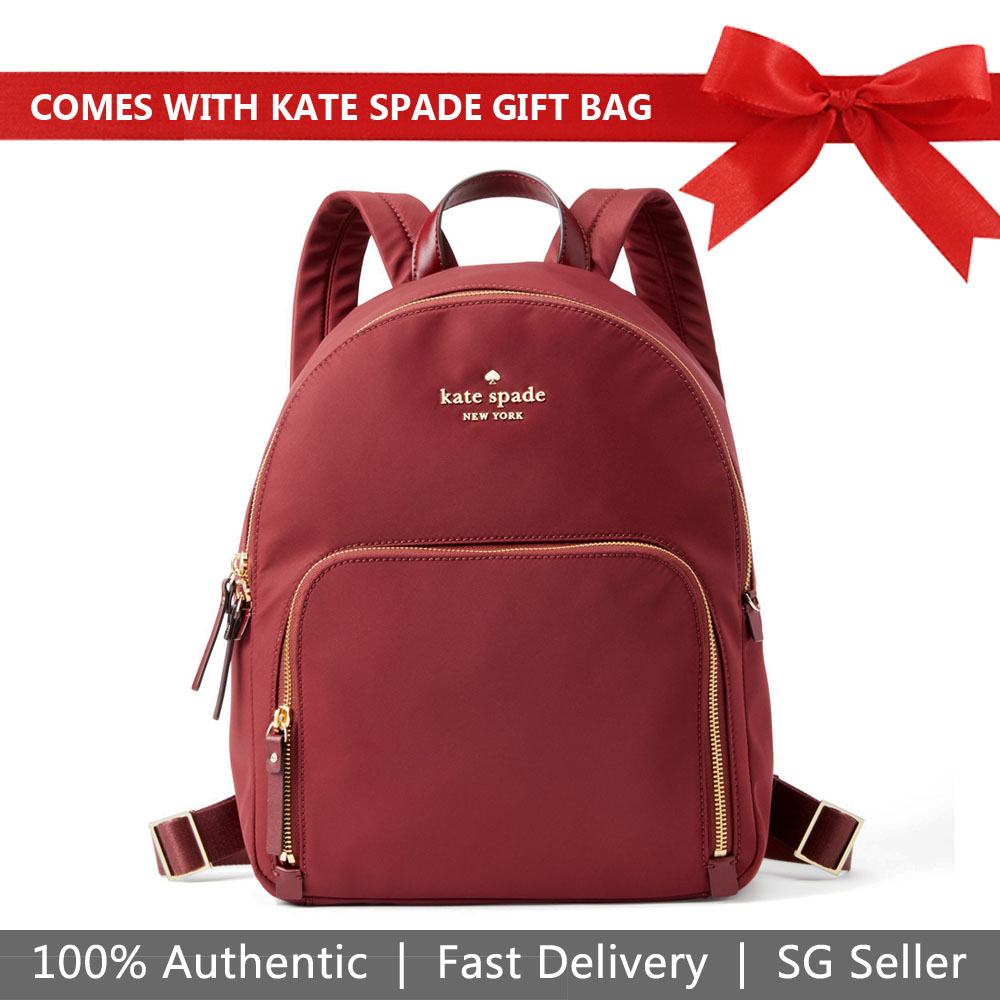 Kate Spade Backpack With Gift Bag Watson Lane Hartley Dark Currant Red # PXRU7646