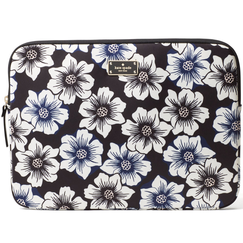 Kate Spade Blake Avenue Laptop Sleeve Case Floral Black # WIRU0601