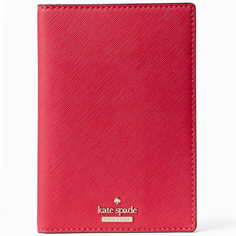 Kate Spade Cameron Street Travel Passport Holder Punch Red # PWRU5205