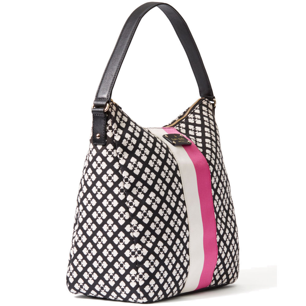 Kate Spade Classic Spade Mona Shoulder Bag Black / Cream / Pink # WKRU1755
