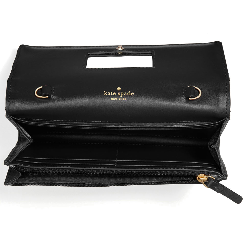 Kate Spade Clutch In Gift Box Briar Lane Quilted Milou Wallet Small Bag Clutch Black # WLRU5131