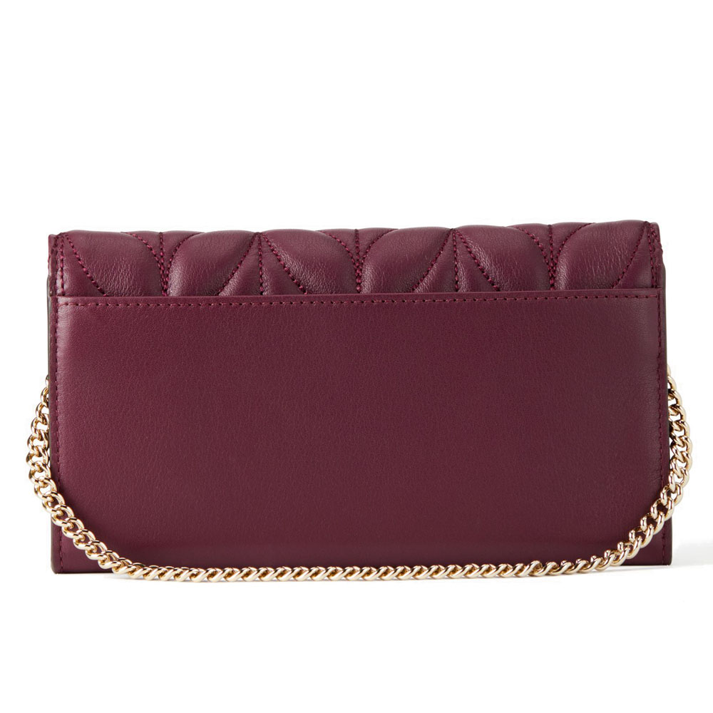 Kate Spade Clutch In Gift Box Briar Lane Quilted Milou Wallet Small Bag Deep Plum Purple # WLRU5131