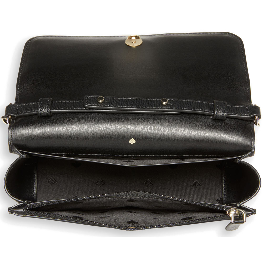 Kate Spade Crossbody Bag In Gift Box Cameron Small Flap Crossbody Black # WLRU5433