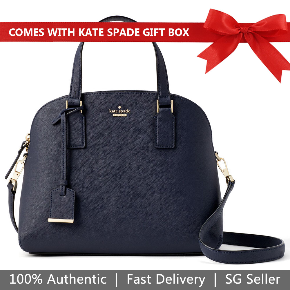 Kate Spade Crossbody Bag In Gift Box Cameron Street Lottie Satchel Blazer Blue # PXRU8262