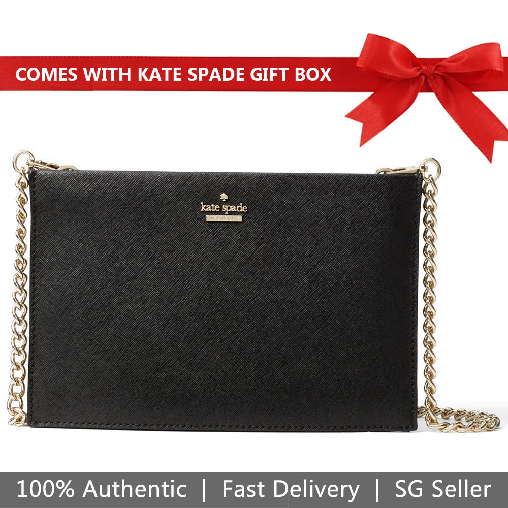Kate Spade Crossbody Bag In Gift Box Cameron Street Mini Sima Clutch Crossbody Bag Black # PWRU5845