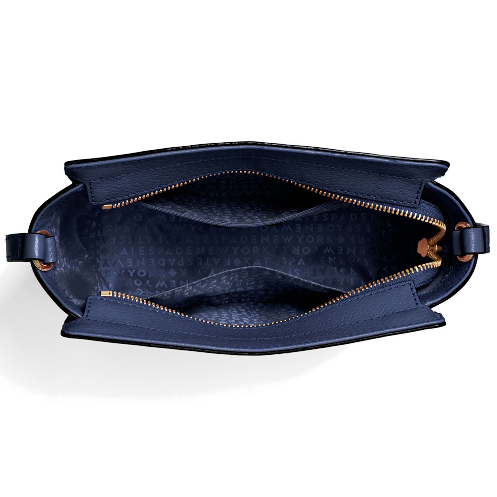 Kate Spade Crossbody Bag In Gift Box Grand Street Hayden Crossbody Bag Oceano Navy Dark Blue # WKRU4639