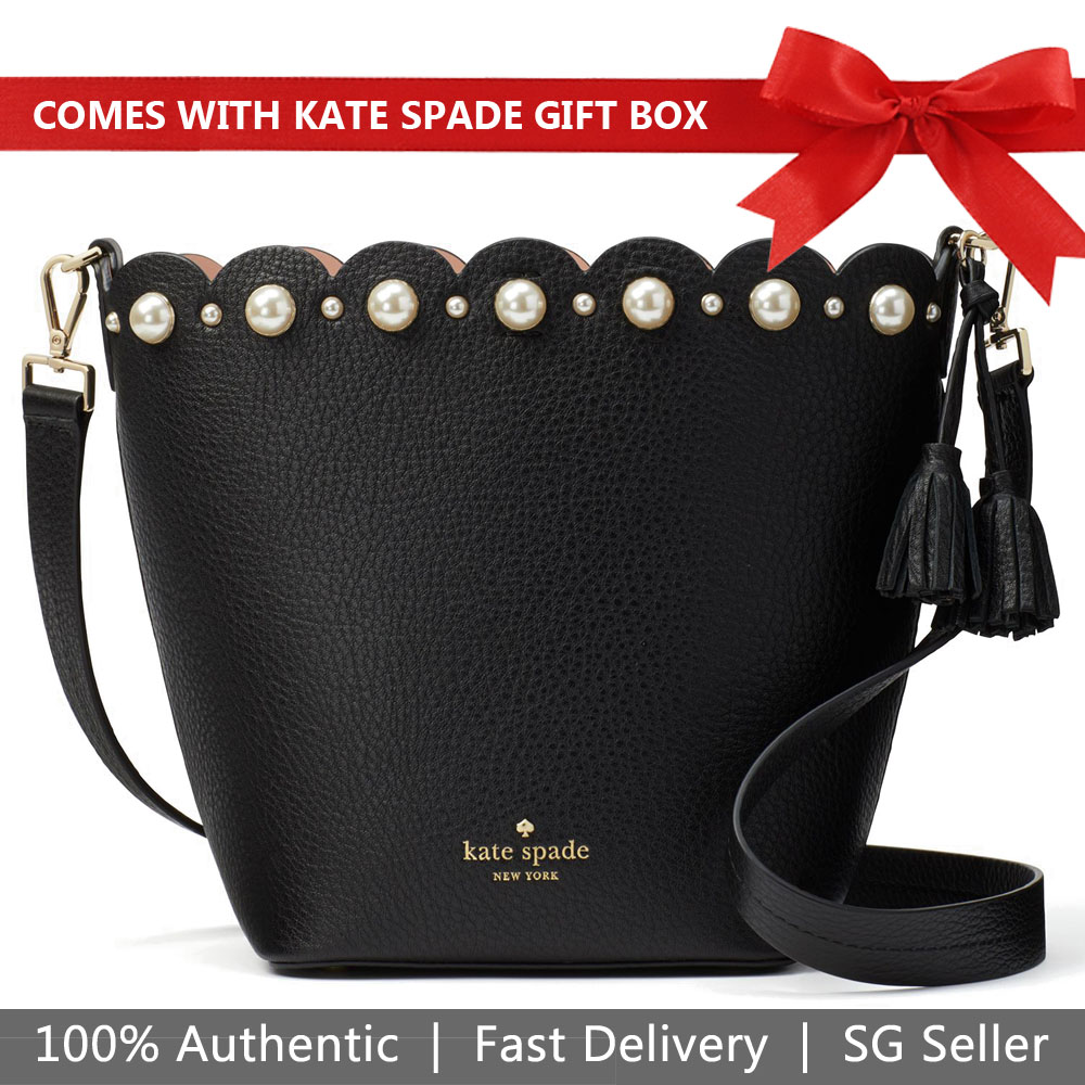 Kate Spade Crossbody Bag In Gift Box Hayes Street Vanessa Pearl Black # PXRUA087