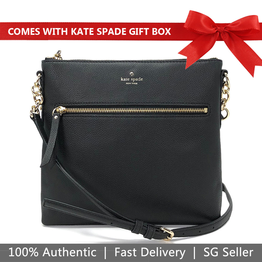 Kate Spade Crossbody Bag In Gift Box Larchmont Avenue Shellie Black # WKRU5766